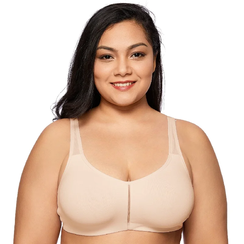 Andrea Comfort Support Wireless Soft Cup Bra |B - F Cup| Beige - Black - White Push-Up Bralette Set