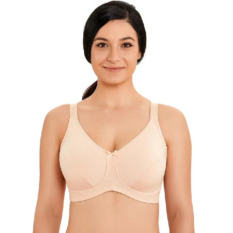 Aspen Wireless Mastectomy Bra|B-F Cup| Beige - Black Soft Lace Bralette