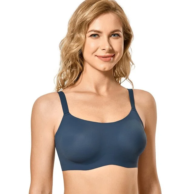 Alessia Zero Feel Foam Padded Seamless Wireless Bra| C - H Cup| Sargasso Elegant Satin Bralette