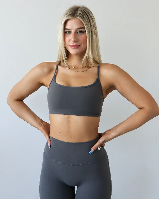 Core Sports Bra - Stone Soft Mesh Bra