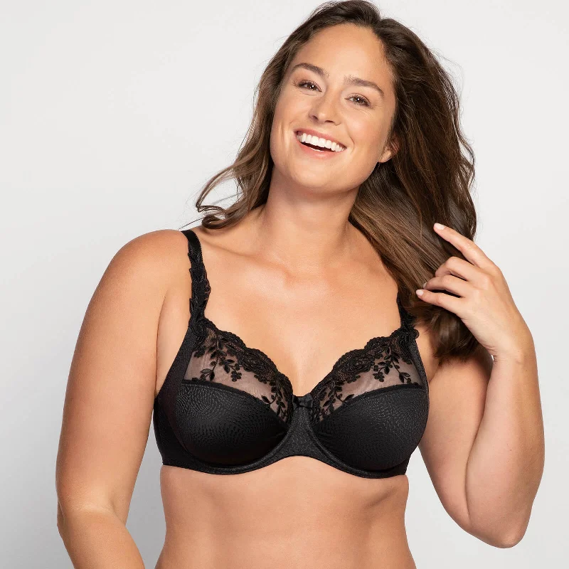 Ella Underwire Bra In Black - Ulla Chic Lace Bralette