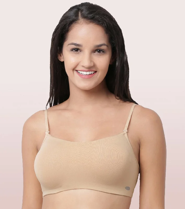 Full Coverage Non-Padded Wirefree Comfort Cami Detachable Bra Soft Cup Bra