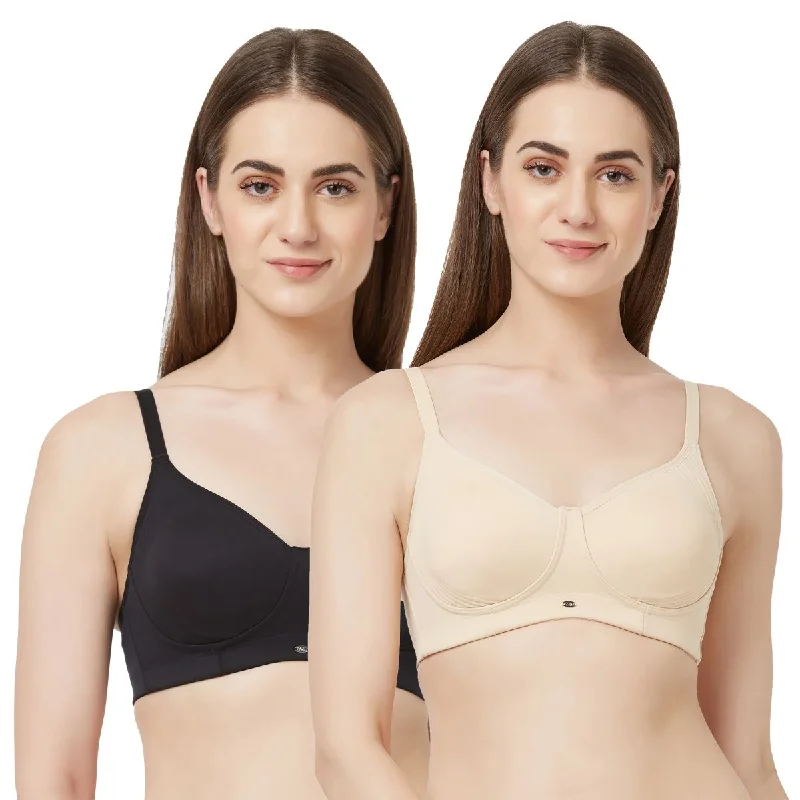 Full Coverage Encircle Non Padded Non Wired Bra (Pack Of 2) CB-332 Chic Lace Bra