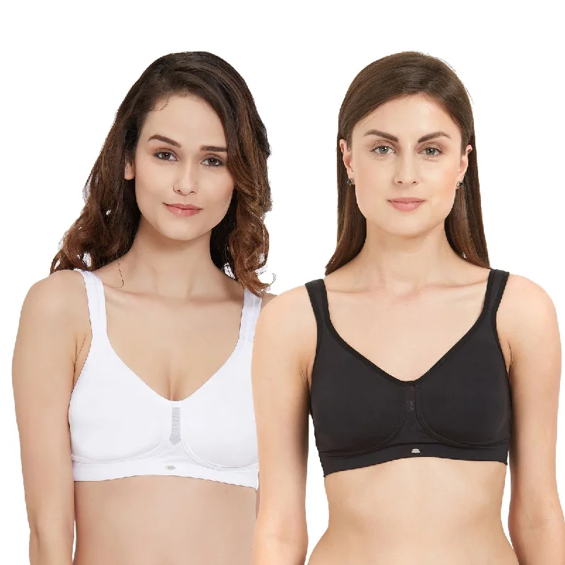 Full Coverage Minimizer Non Padded Non Wired Bra (Pack Of 2) CB-328 High-Cut Bra Design