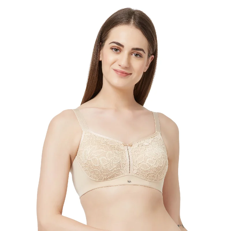 Full Coverage Non Padded Non Wired Lace Bra-FB-705 Smooth Push-Up Bra