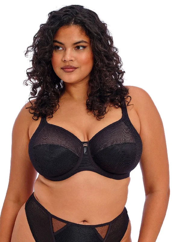 Kintai Underwired Bra In Black - Elomi Active Support Bra