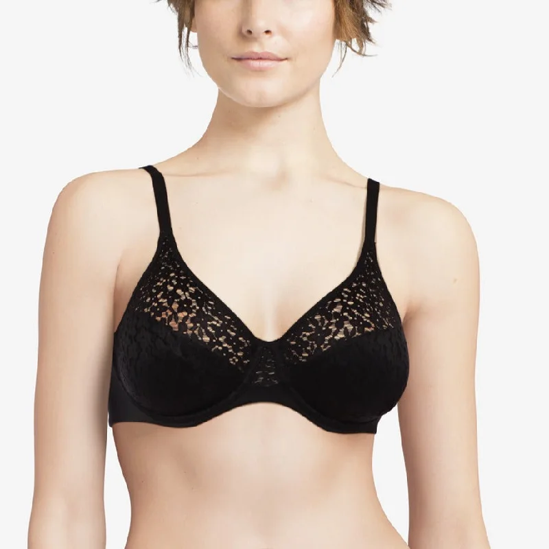 Norah Comfort Flex Fit Full Cup Bra In Black - Chantelle Chic Lace Underwear