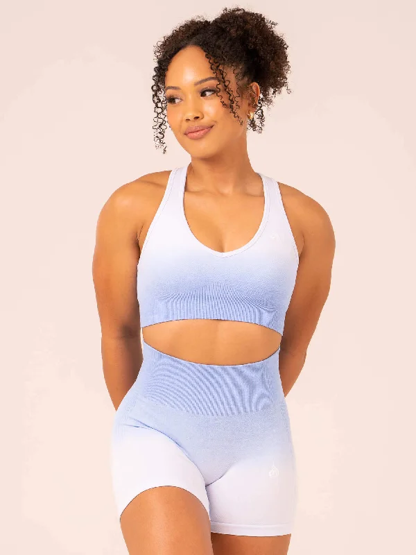 Ombre Seamless Sports Bra - Cornflower Blue Ombre Supportive Cotton Bra