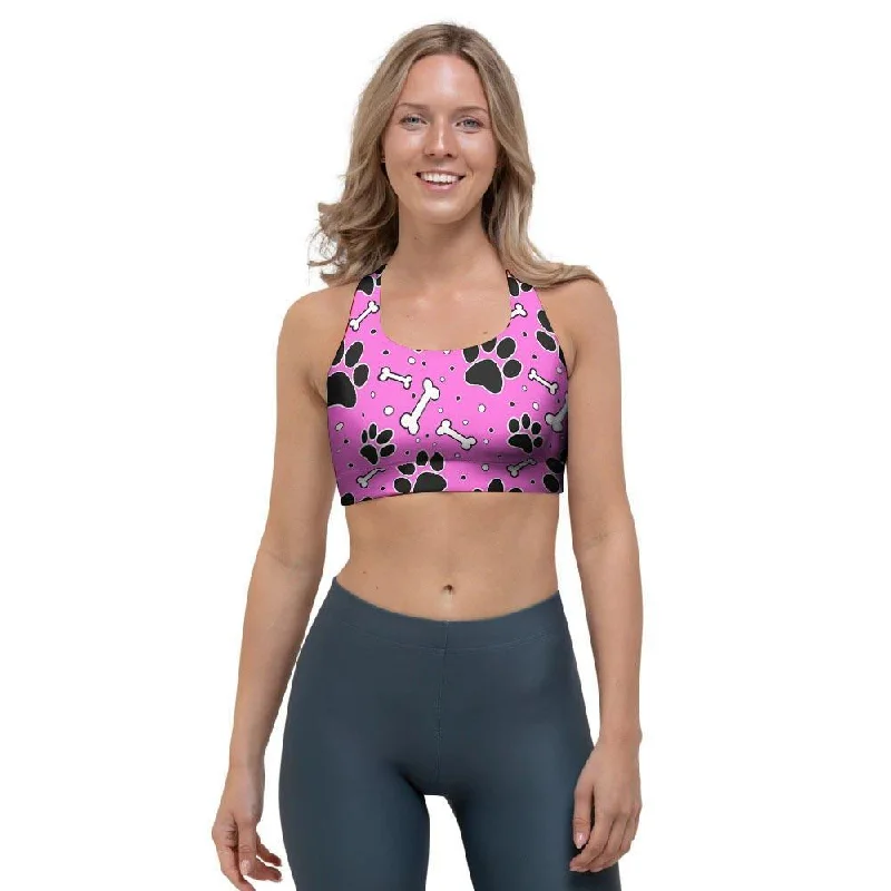 Pink Paw Sports Bra Light Seamless Bra