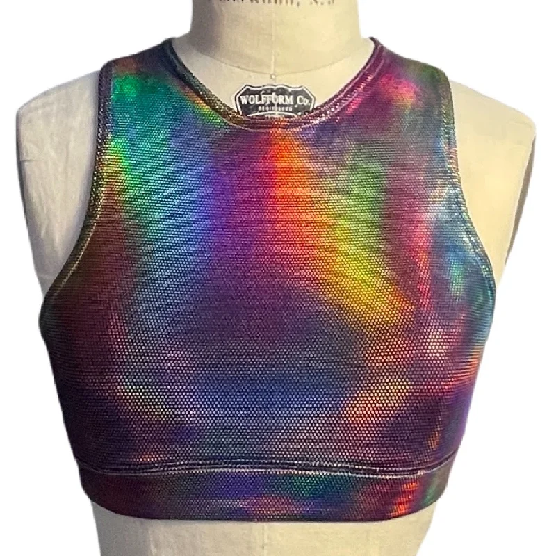 Rave Crew Neck Sports Bra Fashionable Push-Up Bra