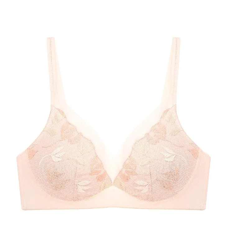 SPRING EMBROIDERY NON-WIRED PADDED BRA Sexy Mesh Bra