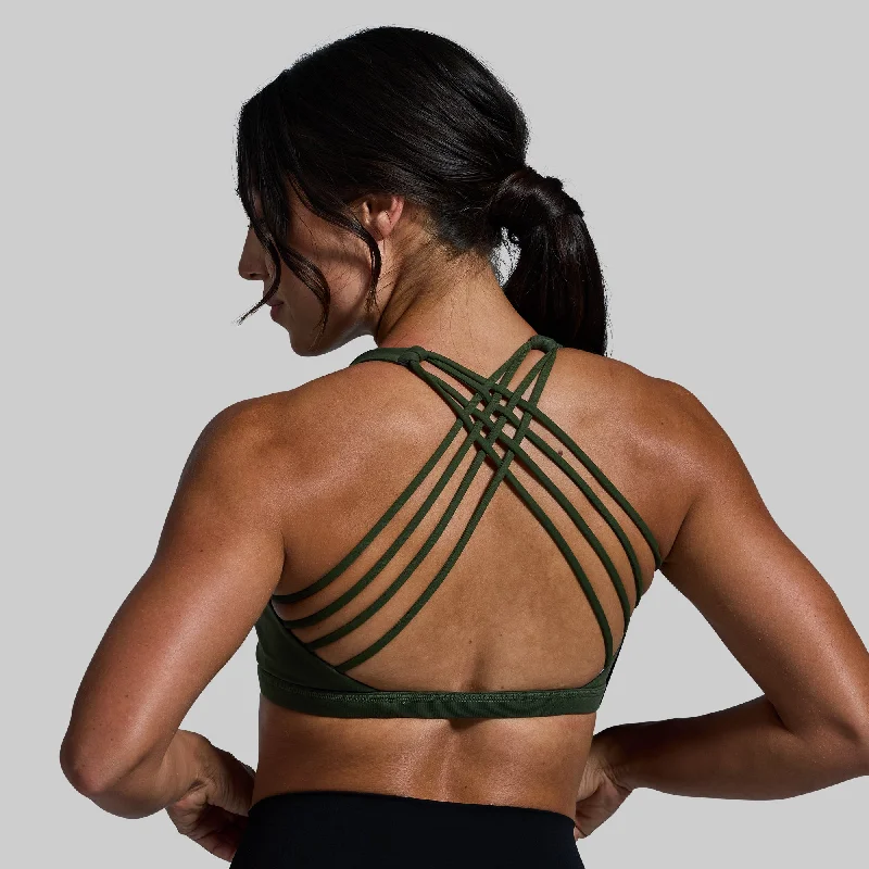 Vitality Sports Bra (Tactical Green) Stylish Lace Bralette