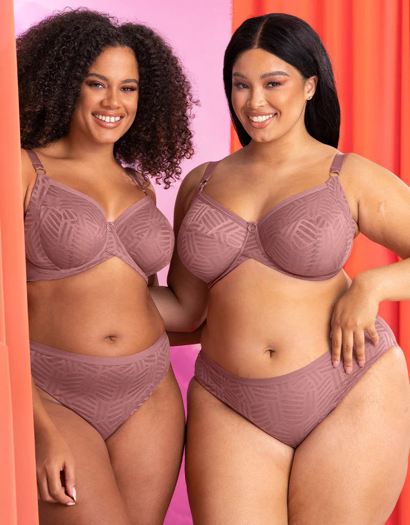 WonderFull Vibe Full Cup Side Support Bra In Dusty Rose - Curvy Kate Limited Lightweight Cotton Bra