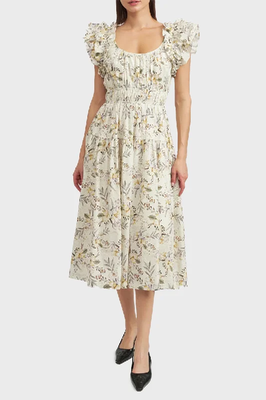 En Saison Mindy Midi Dress Fashionable Off-Shoulder Dress Midi