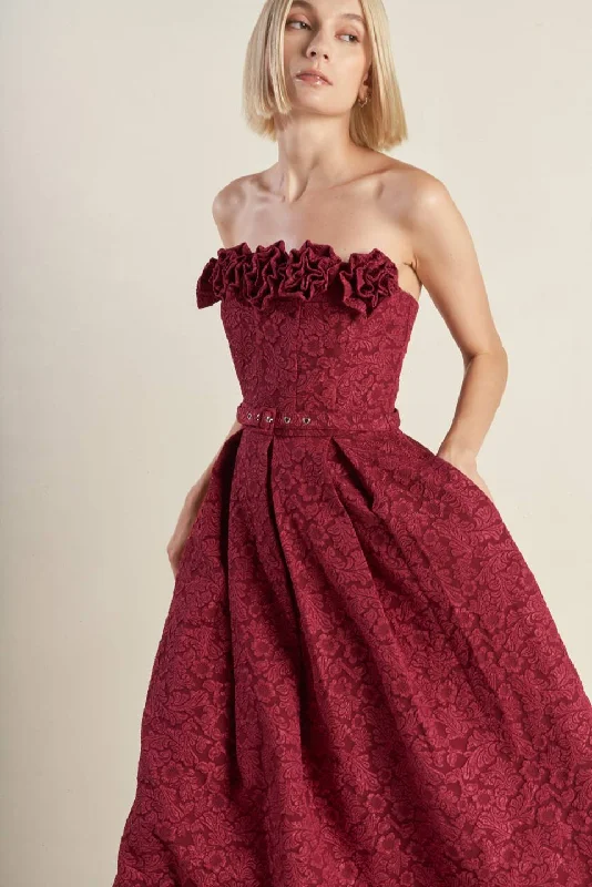 Explore More Collection - GLORIOUS SHINE WOVEN MIDI DRESS Comfortable Denim Midi Dress