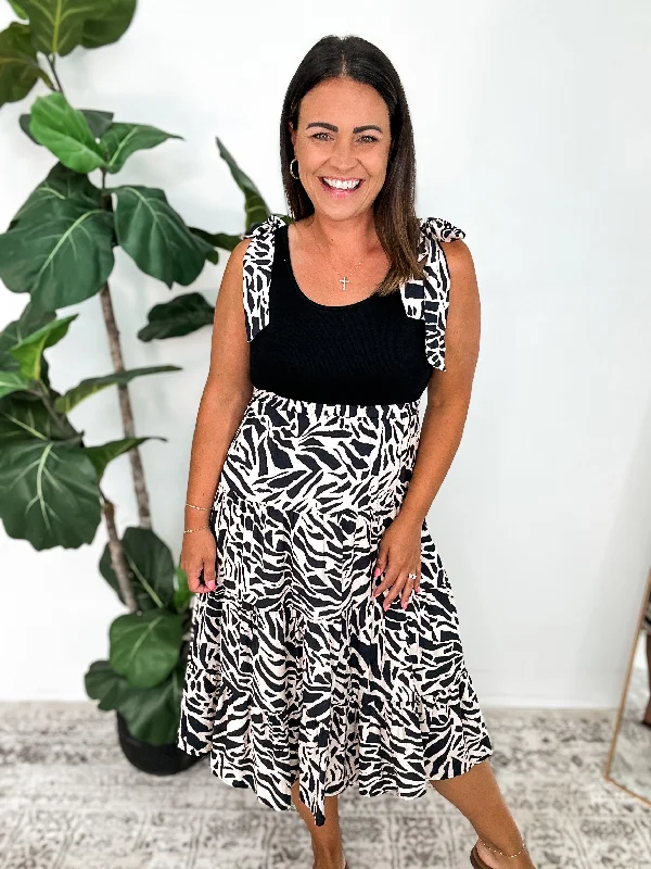 Draw Me In Midi Dress Chic Floral Print Midi Dress