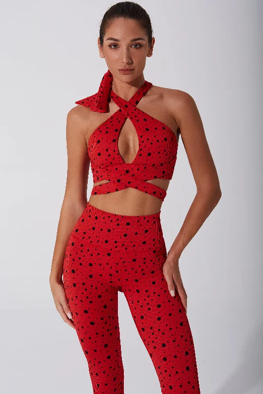 Meline Polka Dot Bra - Savvy Red Adjustable Back Bra