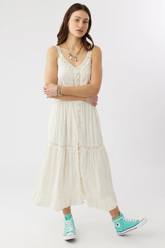 SHELBY MIDI DRESS Fashionable Floral Embroidery Midi Dress