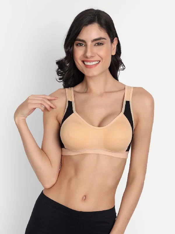 T.T. Women Skin Cut N Sew Solid Sports Bra Adjustable Comfort Bra