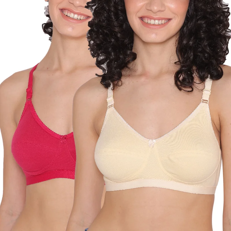 Women's Non Padded Non-Wired Regular Bra-RIO Combo of 2 Soft Cup Bra