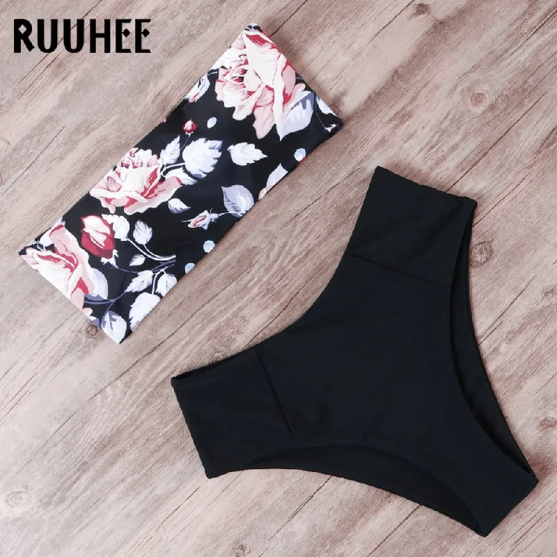 Bikini Swimwear Women Swimsuit High Waist Bikini Set 2020 Bathing Suit Push Up Beachwear Bold Color Swimsuit