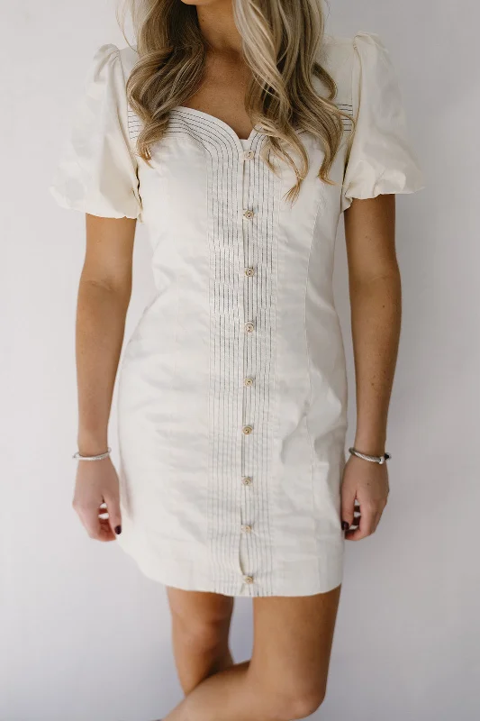 Harper Mini Dress - Cream Elegant Silk Mini Dress