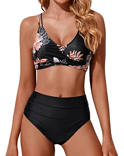 Women High Waisted Bikini Set Two Piece Swimsuits Push up Wrap Bathing Suit Plus-Size Bikini Set