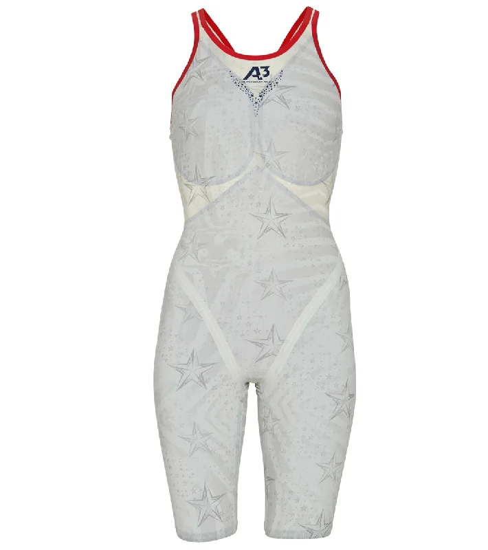 A3 Performance Women's Phenom Powerback Tech Suit Swimsuit White Comfortable Swim Shorts A3 Performance Women's Phenom Powerback Tech Suit Swimsuit White Comfortable Swim Shorts