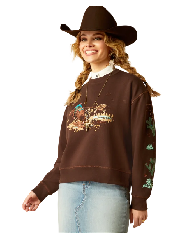 Ariat Women's Mole Riata Sweatshirt Hoodie with Set-In Sleeves Structured Classic
