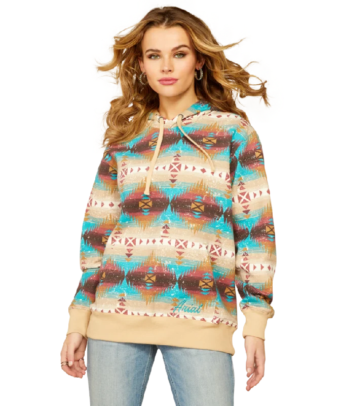 Ariat Women's Serrano Southwest Print Lunas Hoodie Hoodie with Cuffed Sleeves Snug Secure