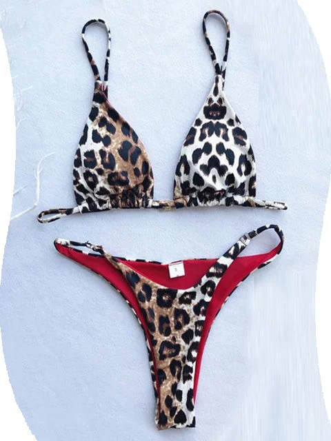 High Cut Micro Bikini Women Leopard Bandage Push Up Swimsuit High-Waisted Swim Bottoms High Cut Micro Bikini Women Leopard Bandage Push Up Swimsuit High-Waisted Swim Bottoms