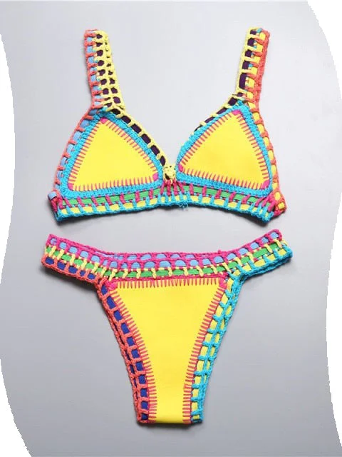 Micro Bikini 2022 Women Handmade Crochet Knit Bikini Sets Hot Swimwear Classic Two-Piece Bikini Micro Bikini 2022 Women Handmade Crochet Knit Bikini Sets Hot Swimwear Classic Two-Piece Bikini
