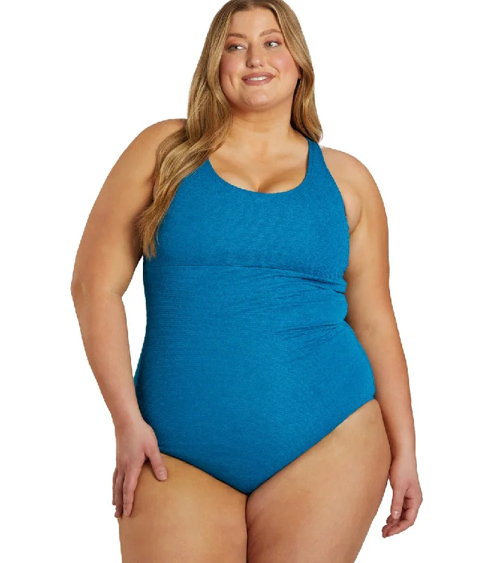 Sporti Plus Size HydroLast Chlorine Resistant Moderate Scoop Back One Piece Swimsuit Lagoon Sporty Racerback Swimsuit Sporti Plus Size HydroLast Chlorine Resistant Moderate Scoop Back One Piece Swimsuit Lagoon Sporty Racerback Swimsuit