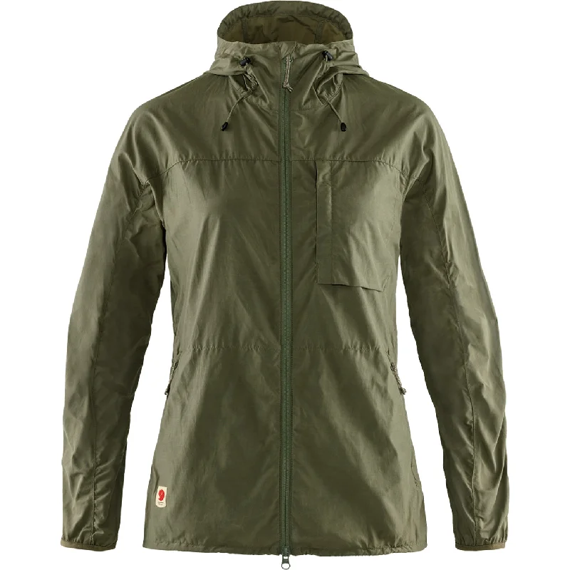 Fjallraven Women's High Coast Wind Jacket F83516 A-Line Jacket Boat Neck Shawl Collar Fjallraven Women's High Coast Wind Jacket F83516 A-Line Jacket Boat Neck Shawl Collar