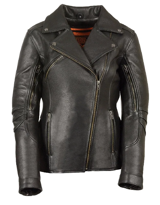 Women's Long Length Beltless Vented Biker Jacket Denim Fabric Leather Fabric Suede Fabric Women's Long Length Beltless Vented Biker Jacket Denim Fabric Leather Fabric Suede Fabric