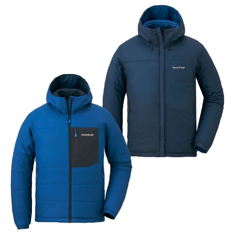 Montbell Jacket Men's Thermawrap Parka - EXCELOFT® Water-Repellent Hoodie Hoodie with Longline Fit Extended Stylish
