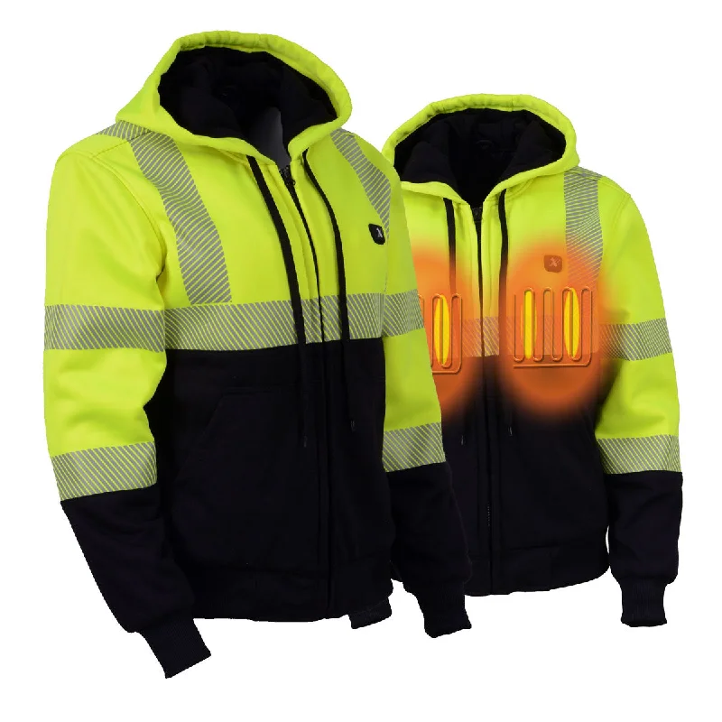 Nexgen Heat MPL2773SET Women's Heated Hoodie High-Viz Reflective - Zipper Front Sweatshirt Jacket w/ Battery Pack Hoodie with High-Low Hem Asymmetrical Trendy Nexgen Heat MPL2773SET Women's Heated Hoodie High-Viz Reflective - Zipper Front Sweatshirt Jacket w/ Battery Pack Hoodie with High-Low Hem Asymmetrical Trendy