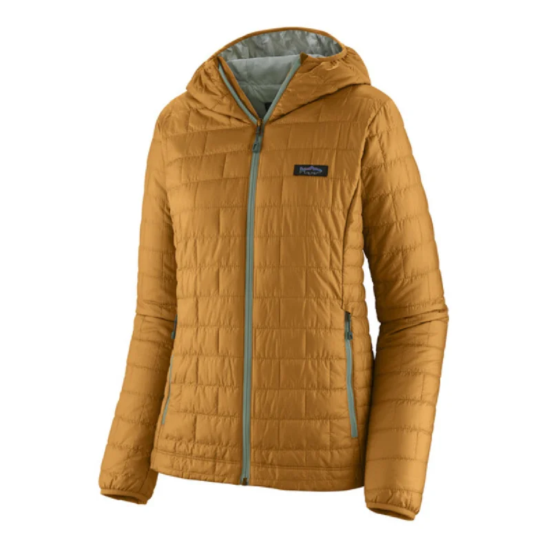 Patagonia Women's Nano Puff® Fitz Roy Trout Hoody - Raptor Brown Hoodie with Hem Detail Decorative Unique Patagonia Women's Nano Puff® Fitz Roy Trout Hoody - Raptor Brown Hoodie with Hem Detail Decorative Unique
