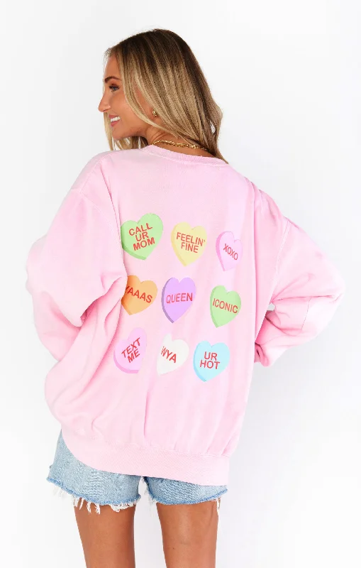 Stanley Sweatshirt ~ Candy Crush Graphic Hoodie with Lace Feminine Delicate