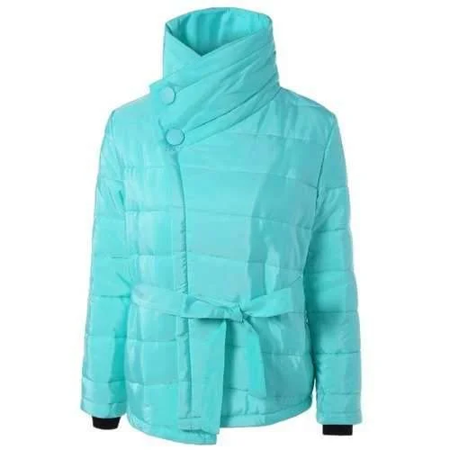 Self Tie Asymmetric Short Padded Down Jacket - Light Green 3xl Denim Jacket Leather Jacket Suede Jacket Self Tie Asymmetric Short Padded Down Jacket - Light Green 3xl Denim Jacket Leather Jacket Suede Jacket