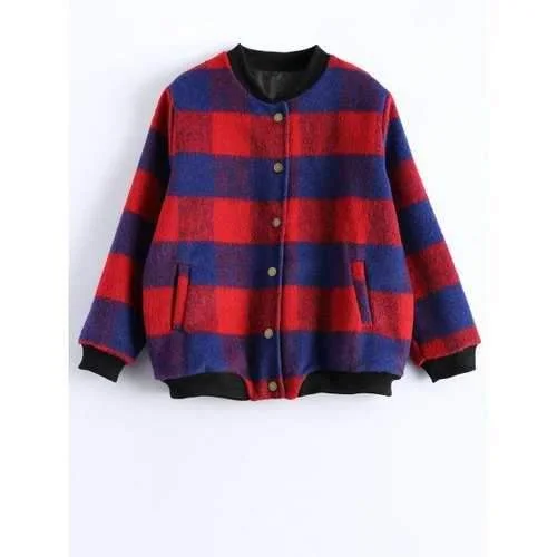 Button Up Plaid Jacket - Red L One-Shoulder Jacket Off-the-Shoulder Jacket Asymmetrical Jacket Button Up Plaid Jacket - Red L One-Shoulder Jacket Off-the-Shoulder Jacket Asymmetrical Jacket