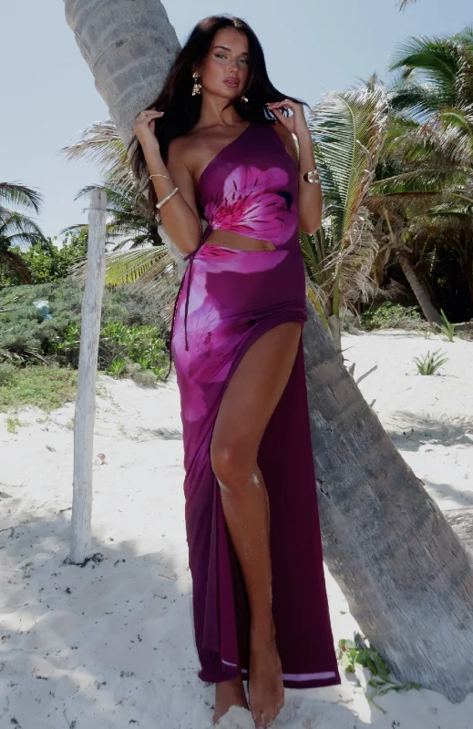 All Inclusive Maxi Dress Berry Lush Cozy Ribbed Maxi Dress