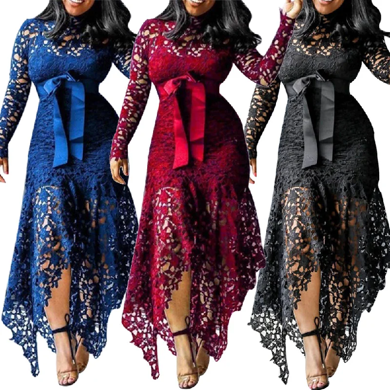 Elegant Vintage Party Sexy Lace Long Dress Plus Size 5XL Women Mesh Hollow Bodycon Blue African Maxi Dress Ladies Vestidos Comfortable Fitted Maxi Dress Elegant Vintage Party Sexy Lace Long Dress Plus Size 5XL Women Mesh Hollow Bodycon Blue African Maxi Dress Ladies Vestidos Comfortable Fitted Maxi Dress
