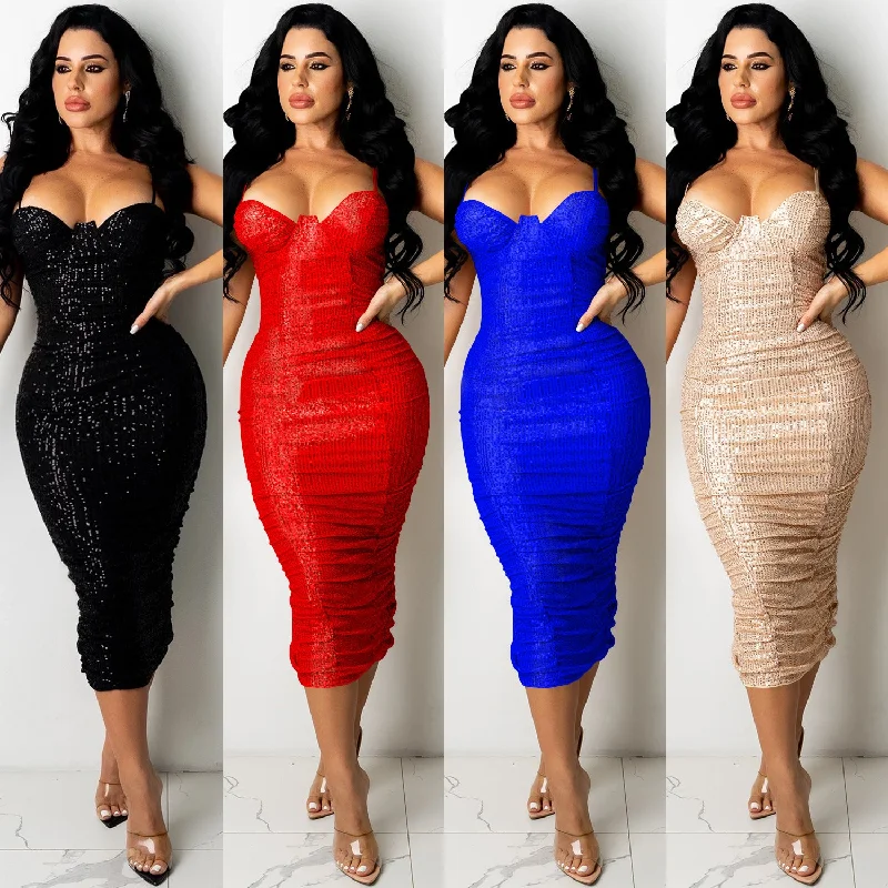 HYD7121 Fashion nightclub sequin sexy sleeveless split maxi dress women Stylish Maxi Dress with Pleats HYD7121 Fashion nightclub sequin sexy sleeveless split maxi dress women Stylish Maxi Dress with Pleats