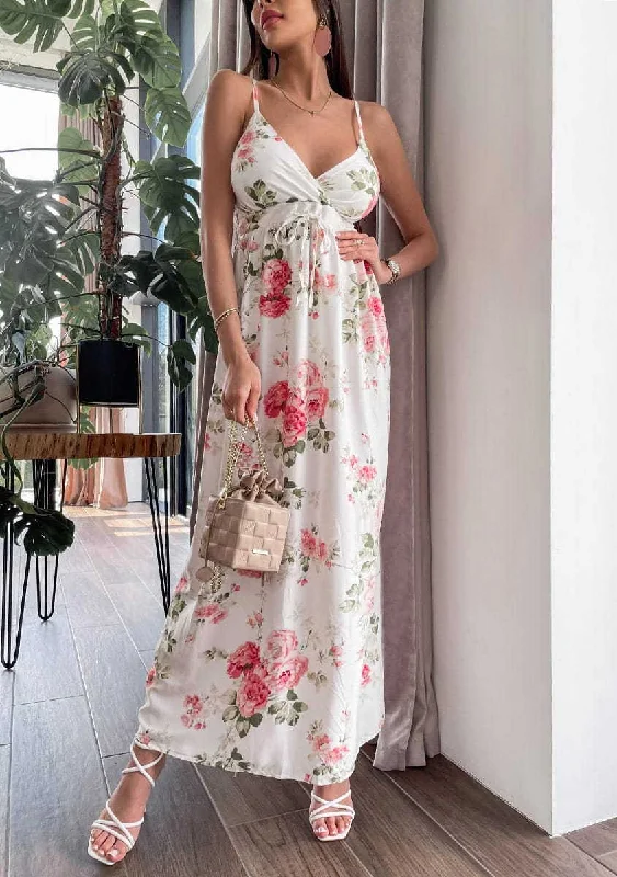 Kellen Floral High Low Wrap Maxi Dress Comfortable Long-Sleeve Maxi Dress