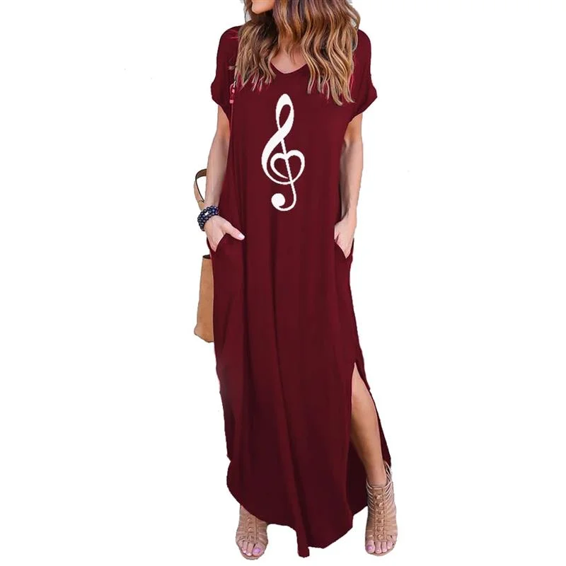 music Print women maxi dress fashion clothes american dresses Plus Size long vestidos sexy 2022 summer casual dress Stylish V-Neck Maxi Dress music Print women maxi dress fashion clothes american dresses Plus Size long vestidos sexy 2022 summer casual dress Stylish V-Neck Maxi Dress