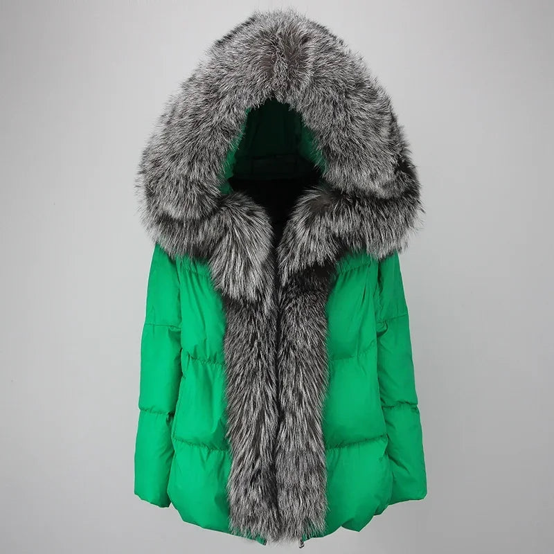 Real Fox Fur Coat Winter Women New Natural Collar Thick Warm Hooded Duck Down Jacket Luxury Outwear Female Loose Cotton Jacket Linen Jacket Terry Jacket Real Fox Fur Coat Winter Women New Natural Collar Thick Warm Hooded Duck Down Jacket Luxury Outwear Female Loose Cotton Jacket Linen Jacket Terry Jacket