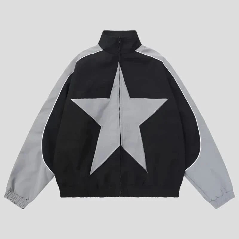 Vintage Star Patchwork Bomber Jacket Print Jacket Jacquard Jacket Embroidered Jacket Vintage Star Patchwork Bomber Jacket Print Jacket Jacquard Jacket Embroidered Jacket