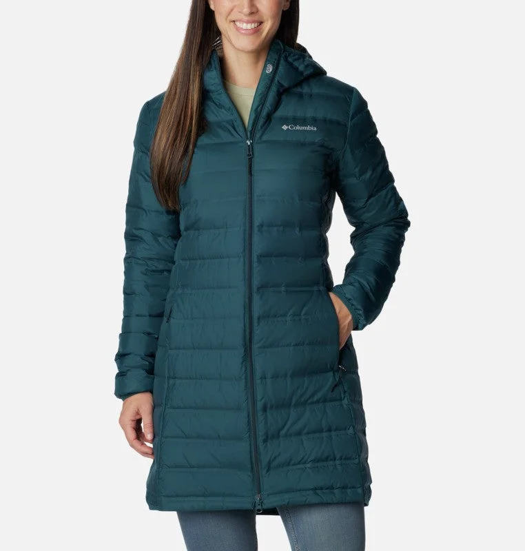 Columbia Ladies Lake 22 Long Hooded Down Jacket -NIGHT Cotton Fabric Linen Fabric Terry Fabric Columbia Ladies Lake 22 Long Hooded Down Jacket -NIGHT Cotton Fabric Linen Fabric Terry Fabric