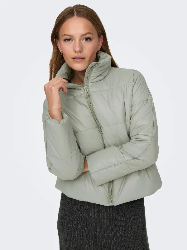 JDY Taunes Ladies Short Padded Jacket-SEA GRASS Fleece Fabric Down Fabric Feather Fabric JDY Taunes Ladies Short Padded Jacket-SEA GRASS Fleece Fabric Down Fabric Feather Fabric